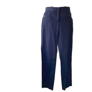 Brooks Brothers Womens Navy Blue Cotton Stretch Trousers Pants Career Size 6